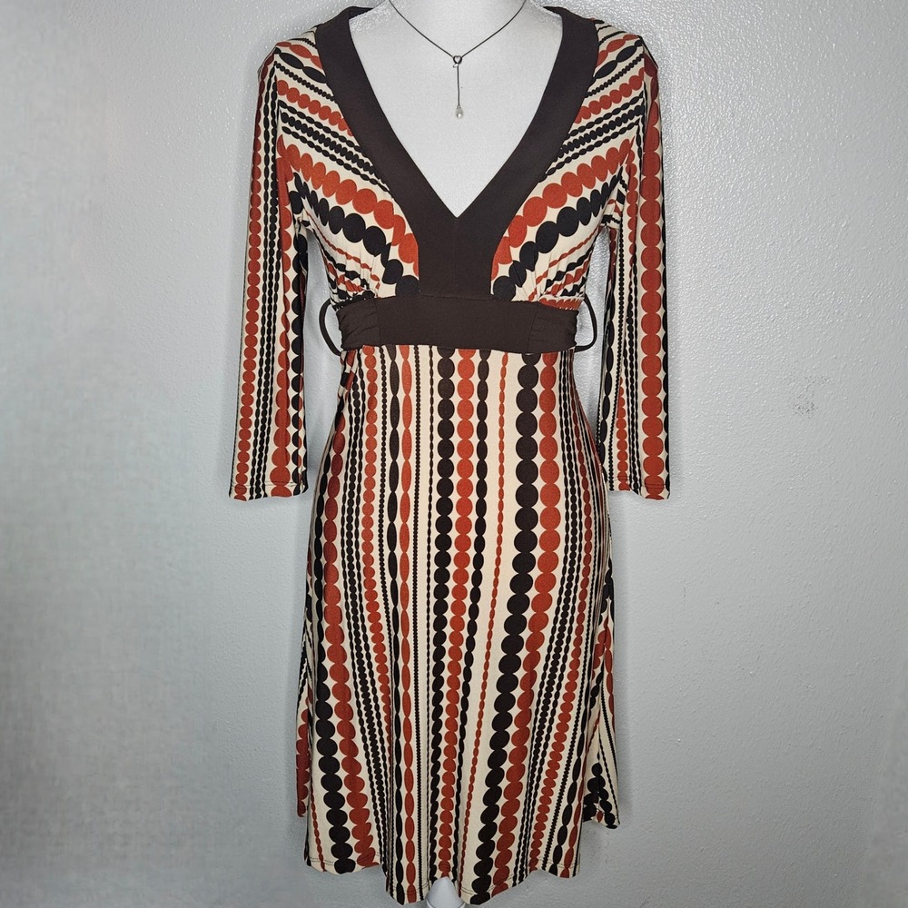 Forever 21 Geometric Print Tie Waist Midi Dress
